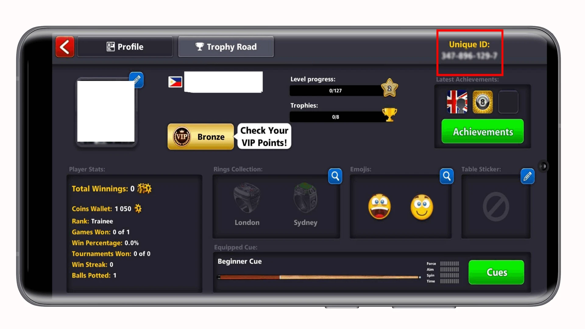 How to find my ID in 8 Ball Pool game?