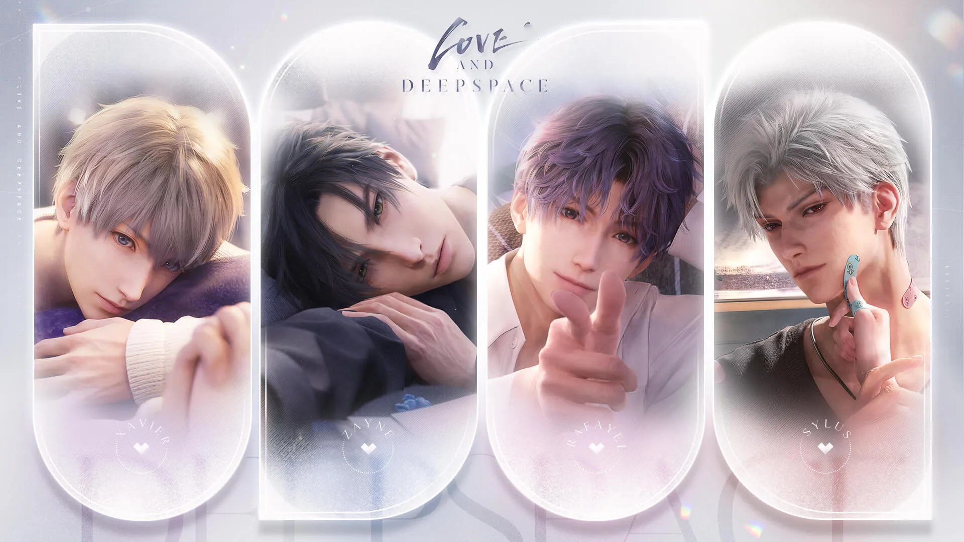 Image of characters from Love and Deepspace showcasing powerful agents and unique designs.