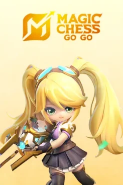 Magic Chess: Go Go game cover featuring vibrant characters and strategic gameplay elements.
