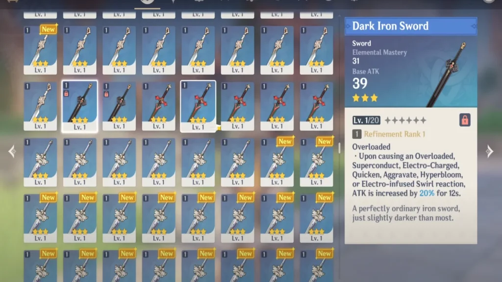 10 genshin tips Dark Iron Sword
