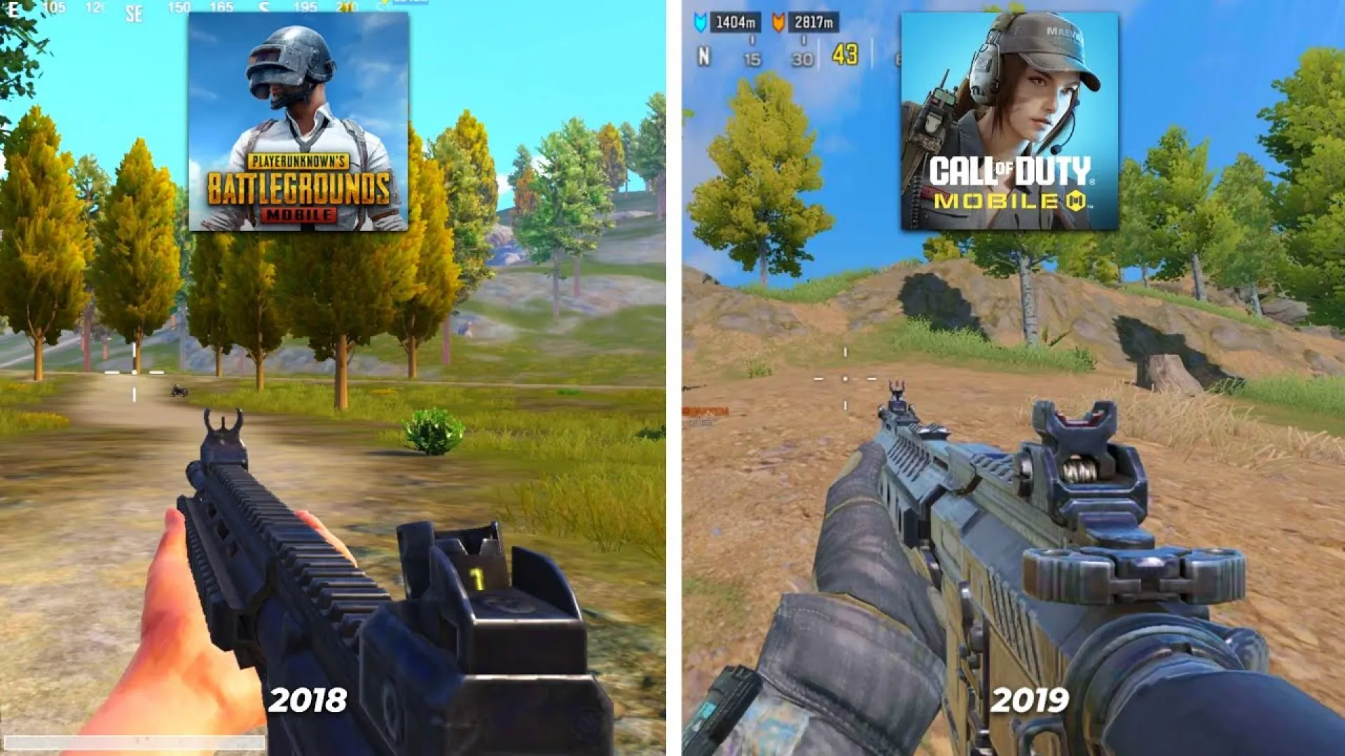Comparison CODM PUBGM gameplay
