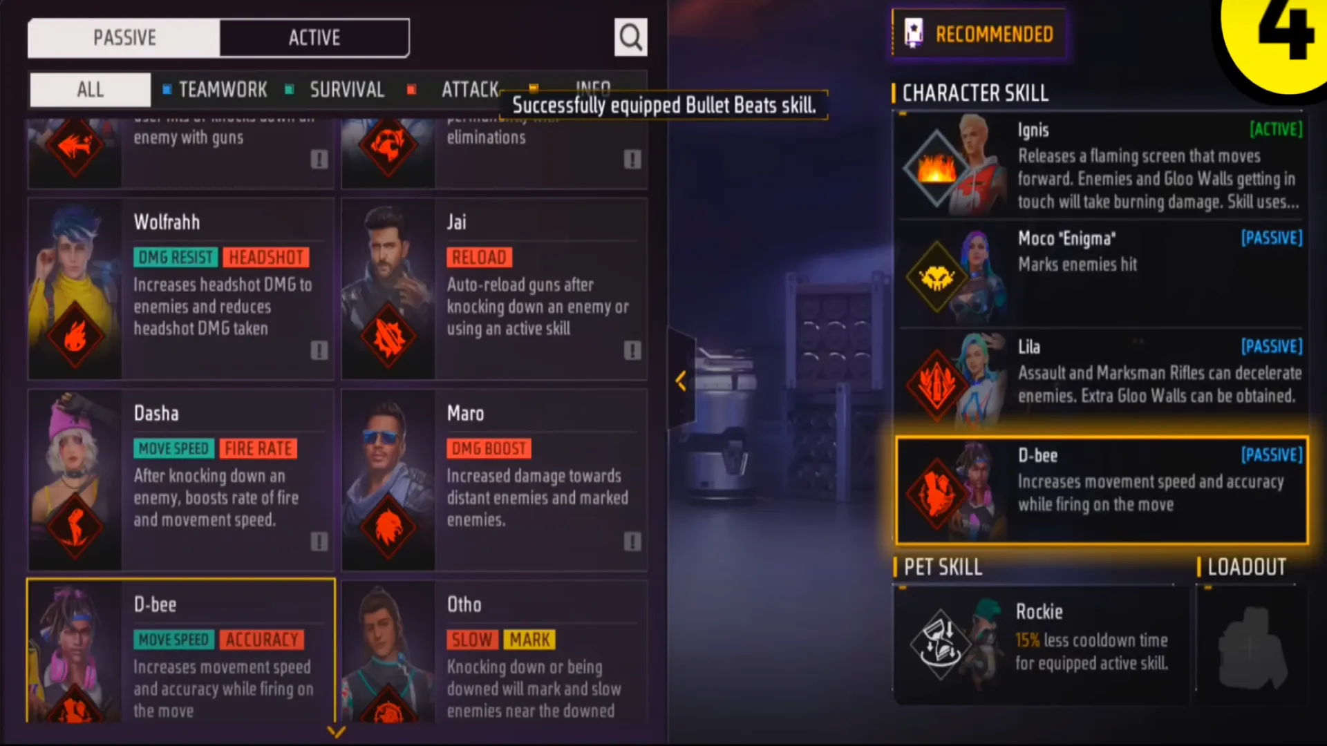 Free Fire CS Rank - Ignis-Moco-Lila-Dbee