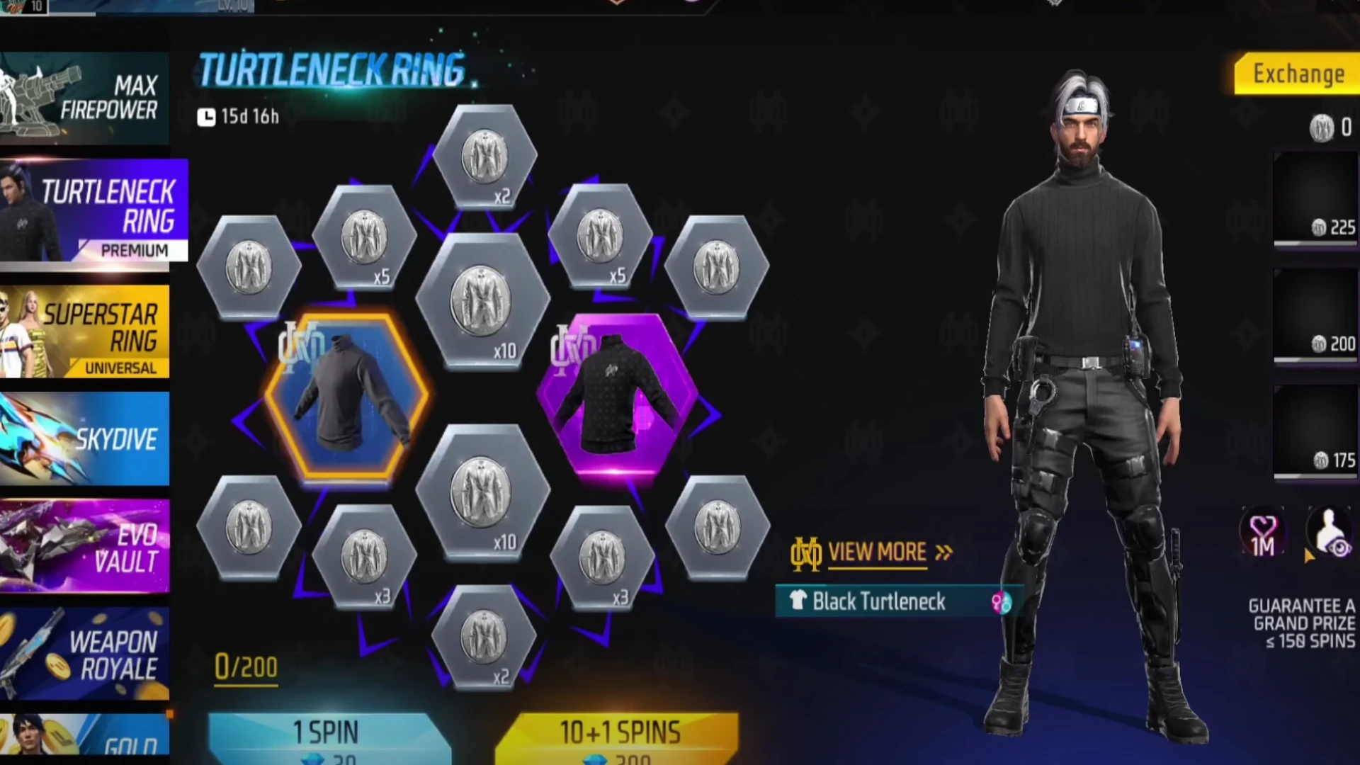 black jersey 8th Anniversary Free Fire