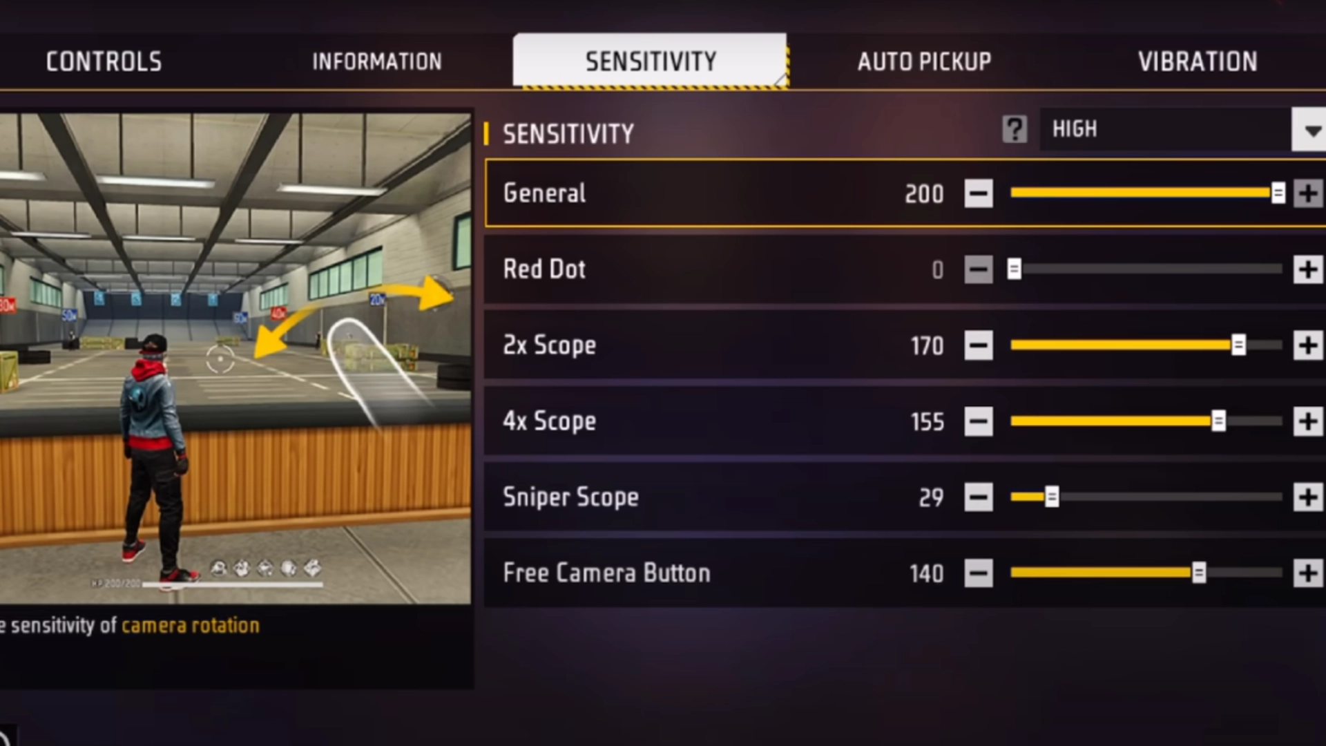 free fire sensitivity