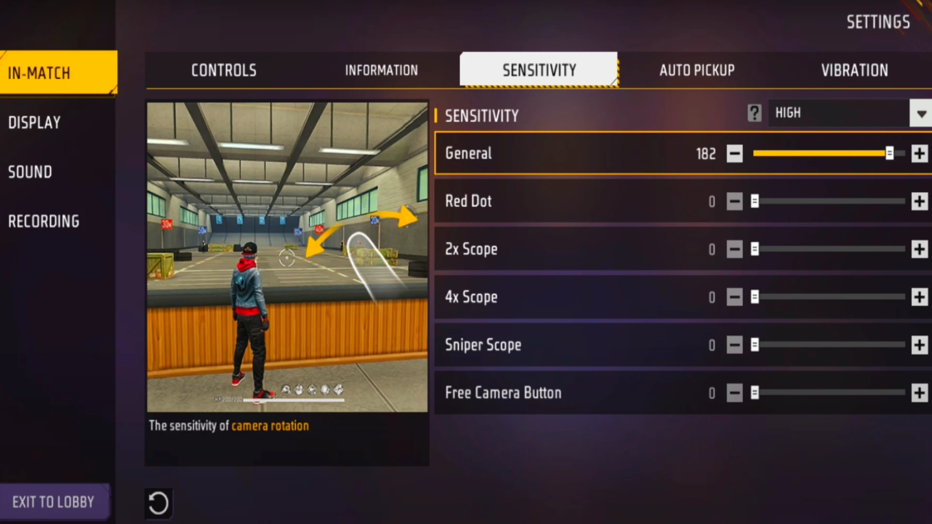 sensivity setting free fire - general