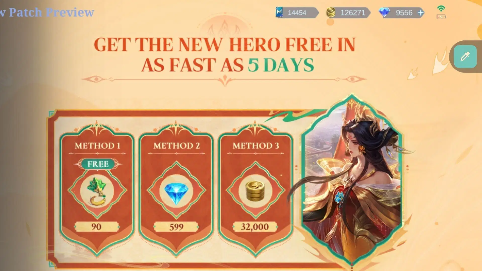 Zetian in the Mobile Legends Bang Bang shop for Diamonds or BP