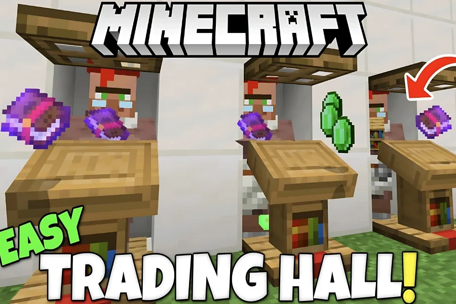 How to Build a Villager Trading Hall | Minecraft Automatic Trading Hall Guide