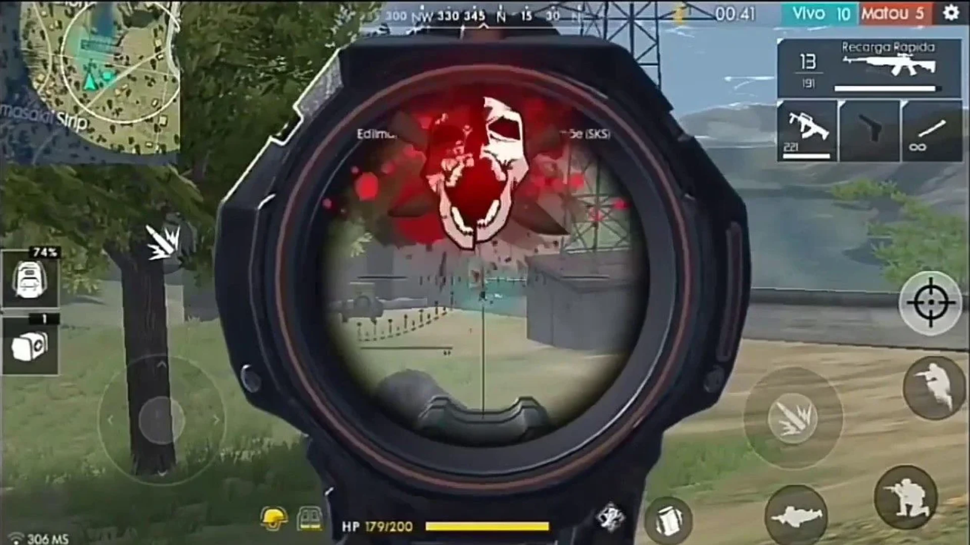 Scoped headshot execution in Free Fire with one‑tap precision