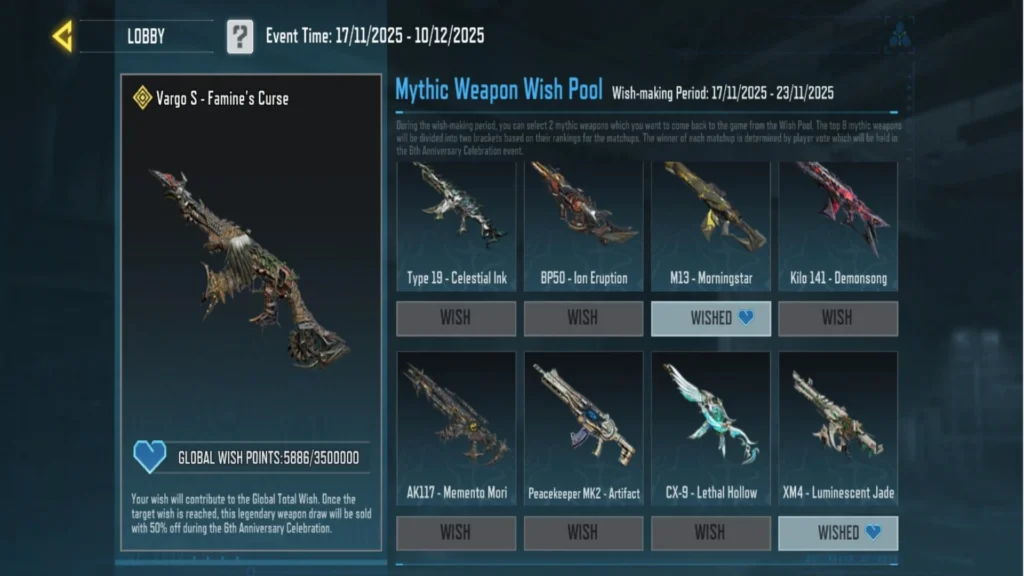 Weapons in the Wish Pool -  call of duty mobile