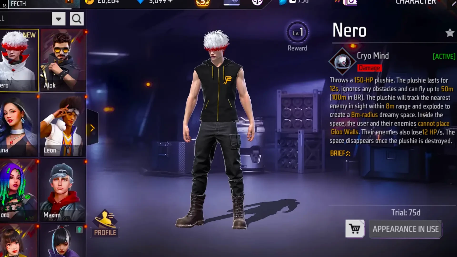 Nero, in the OB51 Free Fire update