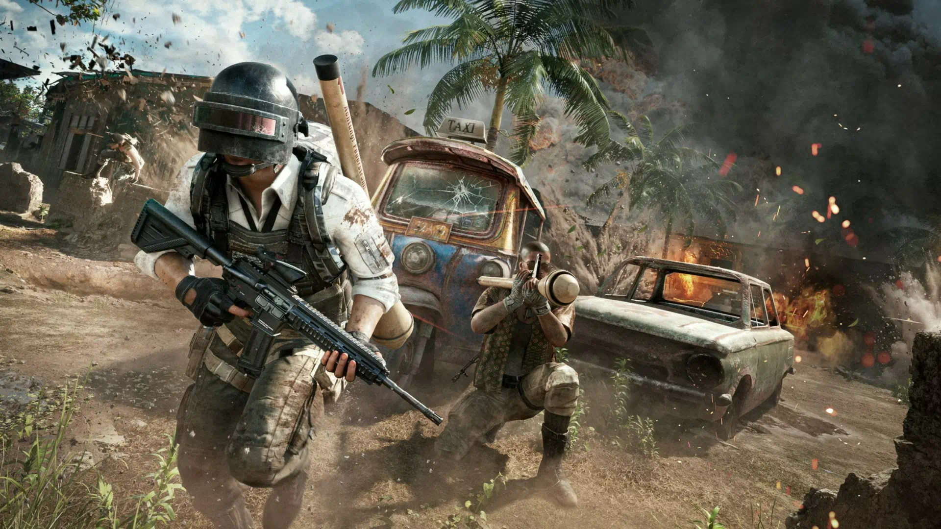 An intense PUBG firefight, illustrating the importance of the new 1440p PUBG PS5 resolution during combat