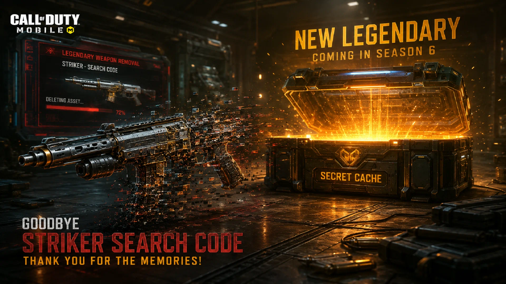 Striker Search Code removal in latest COD Mobile update and upcoming free Legendary replacement