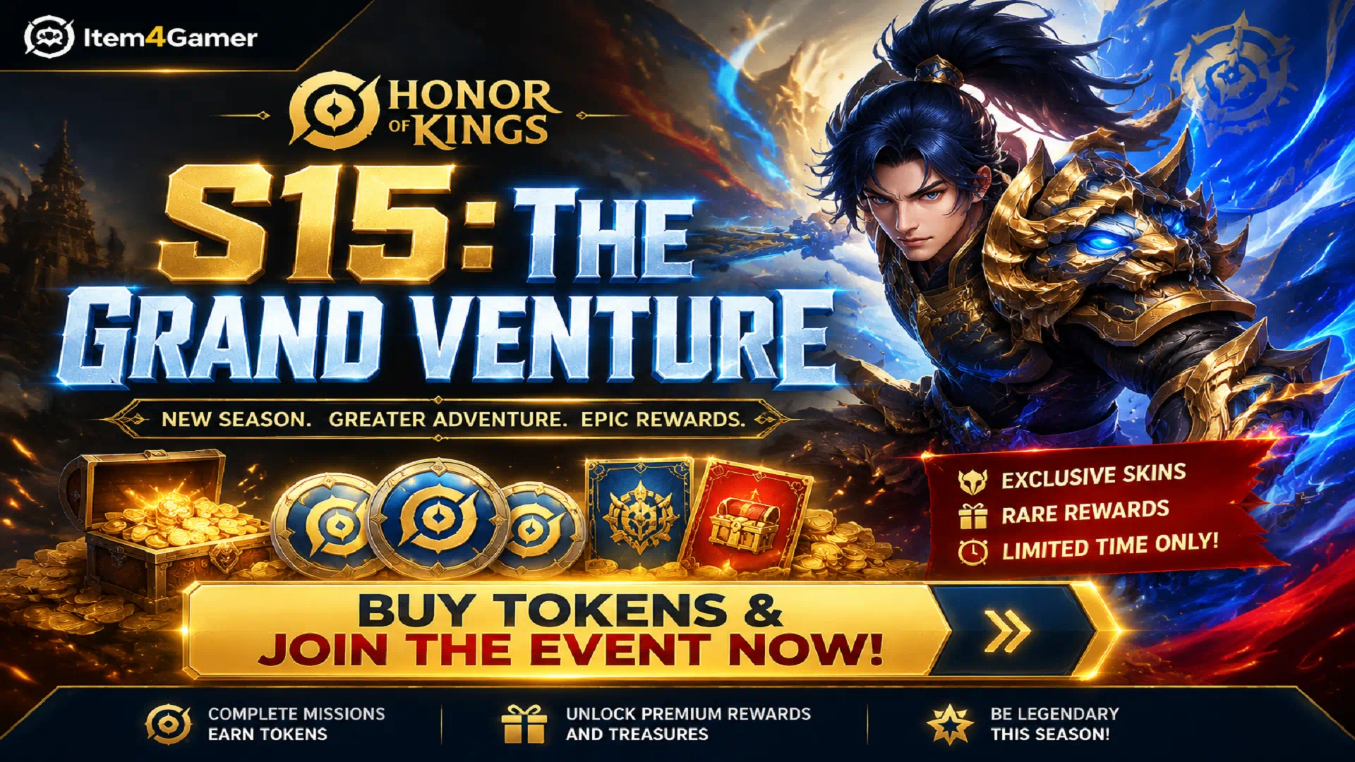 buy Honor of Kings Tokens & Packages