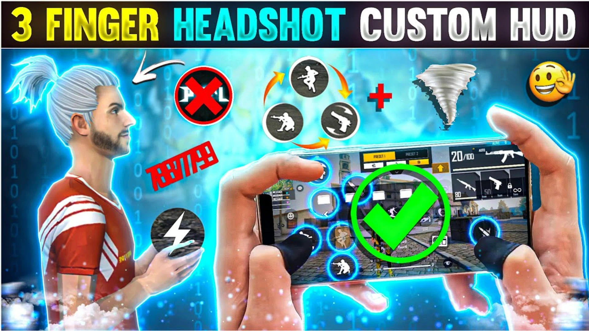 best Free Fire HUD for 3 fingers