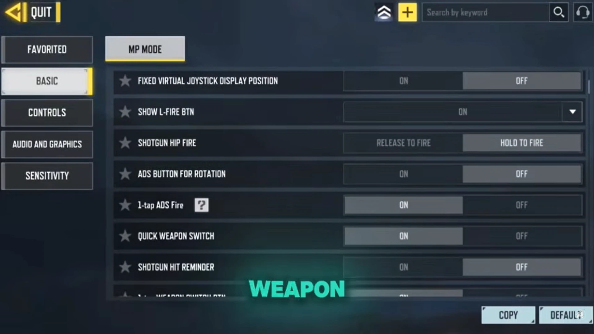 Combat & Reaction Settings