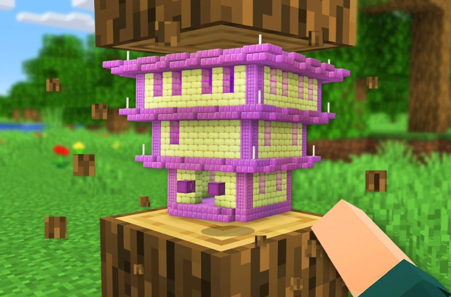 Minecraft Challenge: When Every Block Builds a Structure!