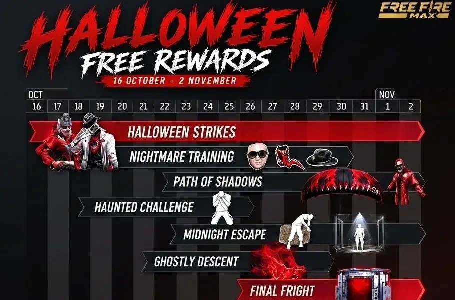 Free Fire Halloween Event: Grab All Free Rewards!